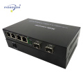 Slots 2SFP + 4 portas Ethernet Gigabit Conversor de Fibra Multimodo